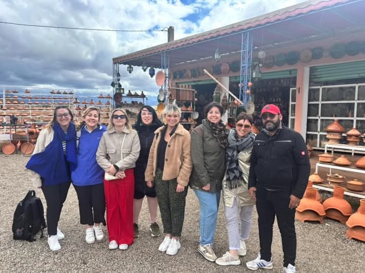 Group at pottery shop
